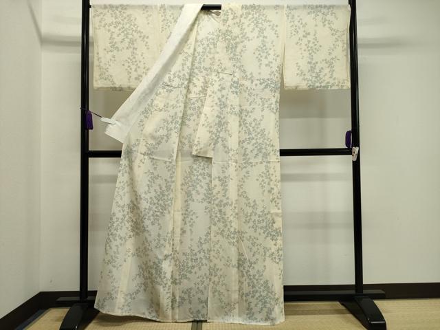 平和屋着物＊夏物 小紋 絽 草花文 正絹 逸品 CAAW9870gh