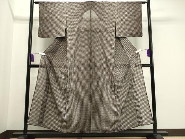 平和屋着物＊夏物 小紋 絽 大小あられ 洗える着物 未使用 CAAW9873gh
