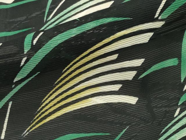 平和屋着物＊夏物 小紋 絽 草木文 黒地 正絹 逸品 CAAW9874gh