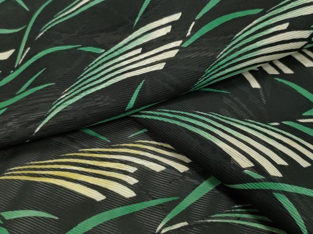 平和屋着物＊夏物 小紋 絽 草木文 黒地 正絹 逸品 CAAW9874gh