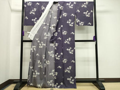 平和屋着物＊夏物 小紋 絽 舞桜文 正絹 逸品 CAAW9875gh