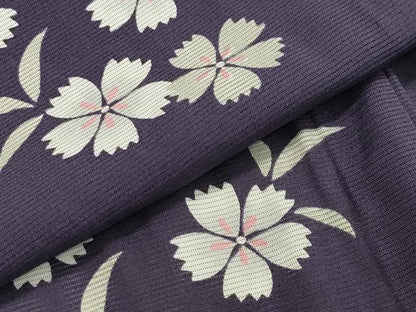 平和屋着物＊夏物 小紋 絽 舞桜文 正絹 逸品 CAAW9875gh