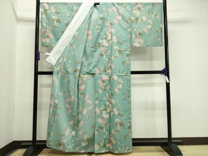 平和屋着物＊夏物 小紋 絽 南天文 銀彩 洗える着物 未使用 CAAW9878gh