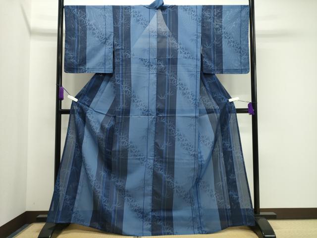平和屋着物＊夏物 小紋 絽 笹竹間道 洗える着物 未使用 CAAW9879gh