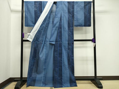 平和屋着物＊夏物 小紋 絽 笹竹間道 洗える着物 未使用 CAAW9879gh