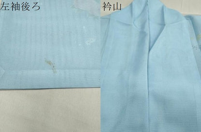 平和屋着物＊夏物 訪問着 絽 草花文 暈し染め 金彩 洗える着物 CAAW9882gh