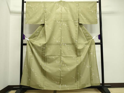 平和屋着物＊夏物　小紋　絽　萩文　洗える着物　CAAW9884gh