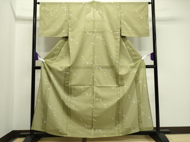 平和屋着物＊夏物　小紋　絽　萩文　洗える着物　CAAW9884gh