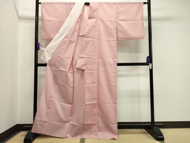 平和屋着物＊夏物 小紋 絽 大小あられ 洗える着物 CAAW9886gh