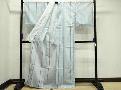 平和屋着物＊夏物 小紋 絽 麻の葉吉祥間道 洗える着物 CAAW9887gh