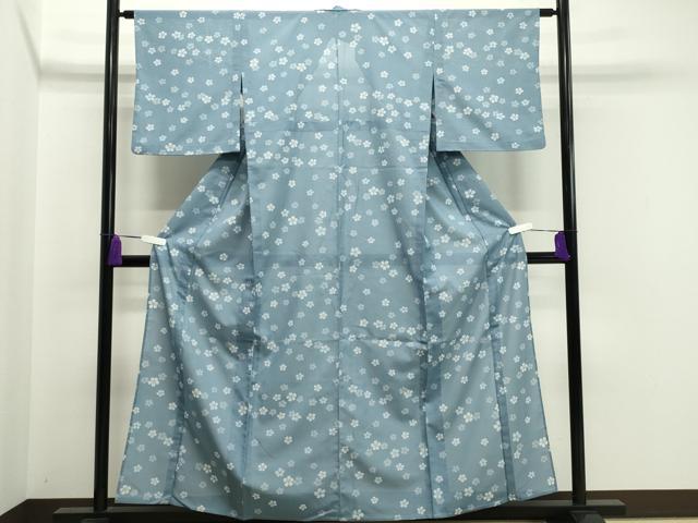 平和屋着物＊夏物 小紋 絽 舞桜文 洗える着物 CAAW9888gh