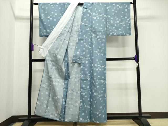 平和屋着物＊夏物 小紋 絽 舞桜文 洗える着物 CAAW9888gh