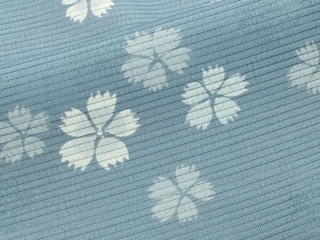 平和屋着物＊夏物 小紋 絽 舞桜文 洗える着物 CAAW9888gh