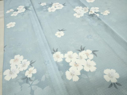 平和屋着物＊夏物　小紋　絽　舞桜文　洗える着物　CAAW9891gh