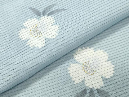 平和屋着物＊夏物　小紋　絽　舞桜文　洗える着物　CAAW9891gh