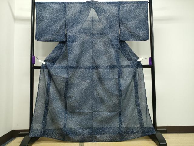 平和屋着物＊夏物 小紋 絽 大小あられ 洗える着物 CAAW9892gh