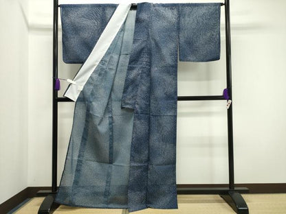 平和屋着物＊夏物 小紋 絽 大小あられ 洗える着物 CAAW9892gh
