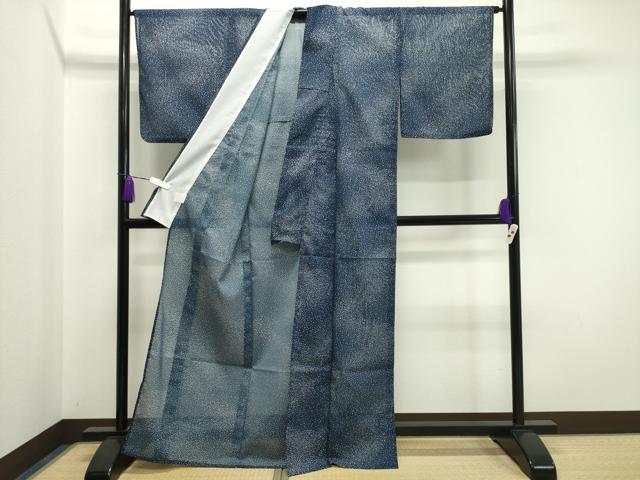 平和屋着物＊夏物 小紋 絽 大小あられ 洗える着物 CAAW9892gh