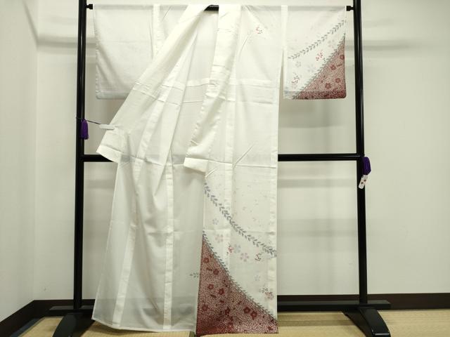 平和屋着物＊夏物　訪問着　絽　舞桜花文　洗える着物　CAAW9897gh