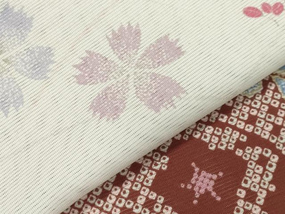 平和屋着物＊夏物　訪問着　絽　舞桜花文　洗える着物　CAAW9897gh