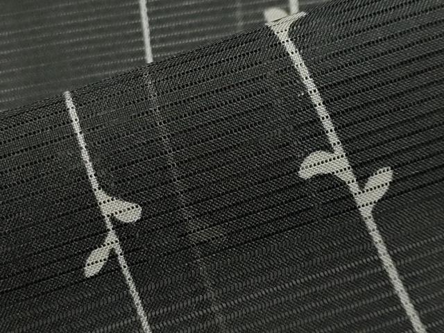 平和屋着物＊夏物 小紋 絽 草木文 黒地 洗える着物 CAAW9899gh