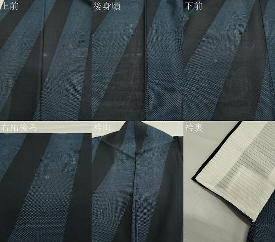 平和屋着物＊夏物 本場大島紬 夏大島 斜線文 正絹 逸品 CAAW9908gh