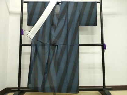 平和屋着物＊夏物 本場大島紬 夏大島 斜線文 正絹 逸品 CAAW9908gh