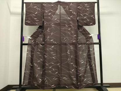 平和屋着物＊夏物 小紋 絽 枝葉文 正絹 逸品 CAAW9909gh