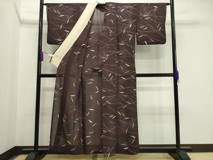平和屋着物＊夏物 小紋 絽 枝葉文 正絹 逸品 CAAW9909gh