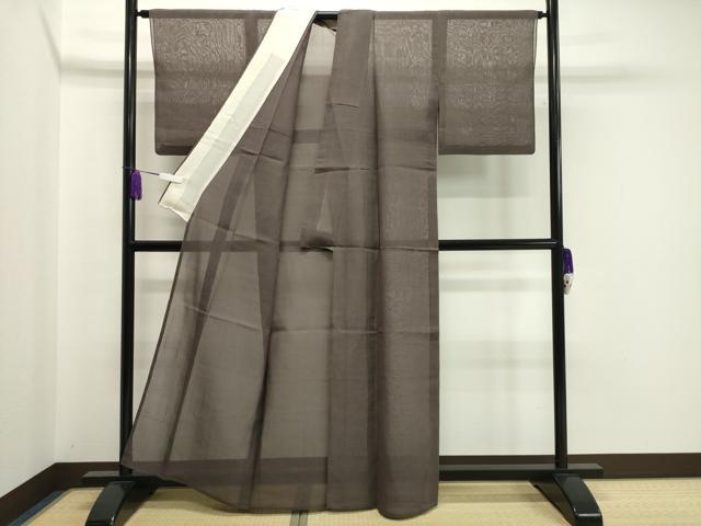 平和屋着物＊夏物 紗紬 樺茶色 正絹 逸品 CAAW9935gh