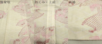 平和屋着物＊夏物 小紋 紗 舞蝶文 CAAW9938gh