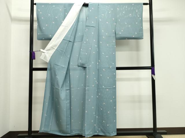 平和屋着物＊夏物　小紋　絽　鈴花蝶文　正絹　逸品　CAAW9941gh