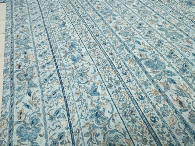 平和屋着物＊夏物 小紋 絽 更紗花唐草間道 正絹 逸品 未使用 CAAW9942gh