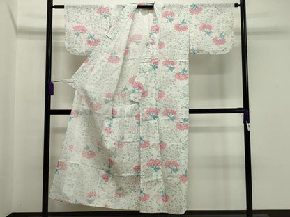 平和屋着物＊夏物 小紋 紗 舞花文 CAAW9945gh
