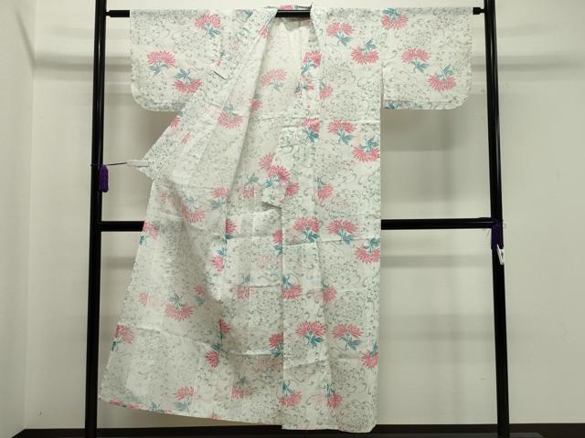 平和屋着物＊夏物　小紋　紗　舞花文　CAAW9945gh