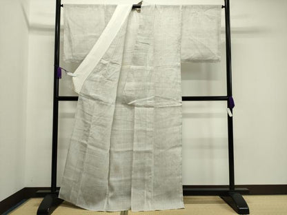 平和屋着物＊希少 夏物 石川県指定無形文化財 能登上布 本麻手織上布 吉祥文 証紙付き 麻 逸品 CAAW9948gh