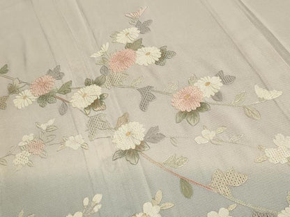 平和屋着物＊夏物 中国三大刺繍 スワトウ刺繍 総刺繍 訪問着 絽 枝花文 暈し染め 正絹 逸品 CAAW9951gh