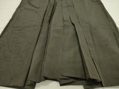 平和屋着物＊夏物 男性 馬乗り袴 縦絽 縞 正絹 逸品 CAAW9999gh