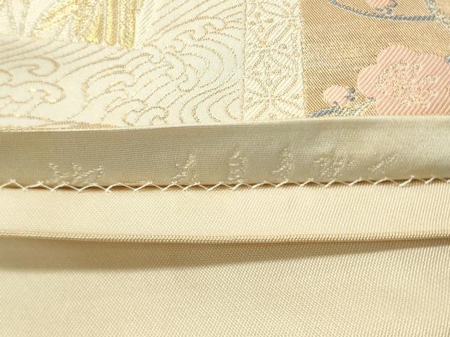 平和屋着物▼六通柄 本袋帯 抱一花鳥色紙文 洛匠 金銀糸 正絹 逸品 CAAX0185vp