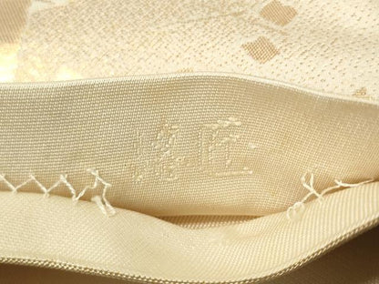 平和屋着物▼六通柄 本袋帯 抱一花鳥色紙文 洛匠 金銀糸 正絹 逸品 CAAX0185vp
