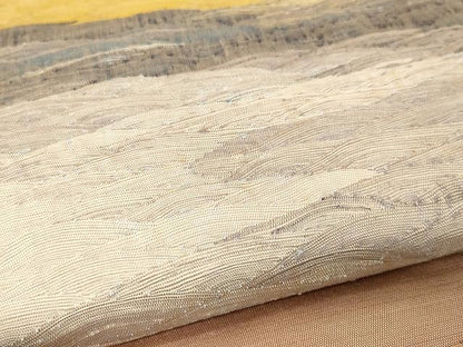 平和屋着物●能州紬 絲藝苑 上島洋山 太鼓柄袋帯 風景文 正絹 逸品 CAAX0497yk