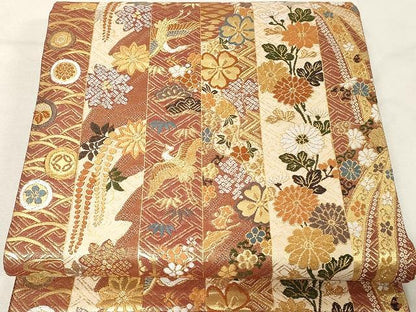 平和屋着物●本佐賀錦 六通柄袋帯 唐織 慶長小袖 金糸 正絹 逸品 CAAX0511yk