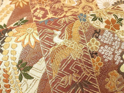 平和屋着物●本佐賀錦 六通柄袋帯 唐織 慶長小袖 金糸 正絹 逸品 CAAX0511yk