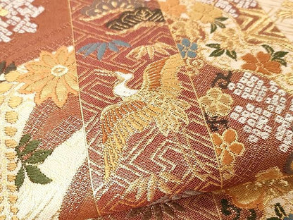 平和屋着物●本佐賀錦 六通柄袋帯 唐織 慶長小袖 金糸 正絹 逸品 CAAX0511yk