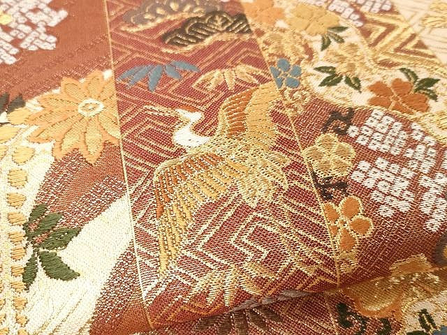 平和屋着物●本佐賀錦 六通柄袋帯 唐織 慶長小袖 金糸 正絹 逸品 CAAX0511yk