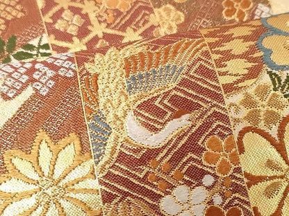 平和屋着物●本佐賀錦 六通柄袋帯 唐織 慶長小袖 金糸 正絹 逸品 CAAX0511yk
