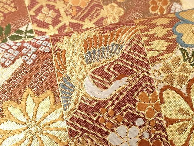 平和屋着物●本佐賀錦 六通柄袋帯 唐織 慶長小袖 金糸 正絹 逸品 CAAX0511yk