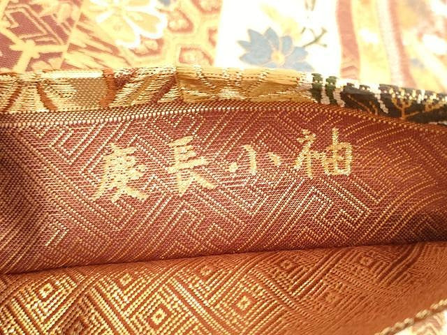 平和屋着物●本佐賀錦 六通柄袋帯 唐織 慶長小袖 金糸 正絹 逸品 CAAX0511yk