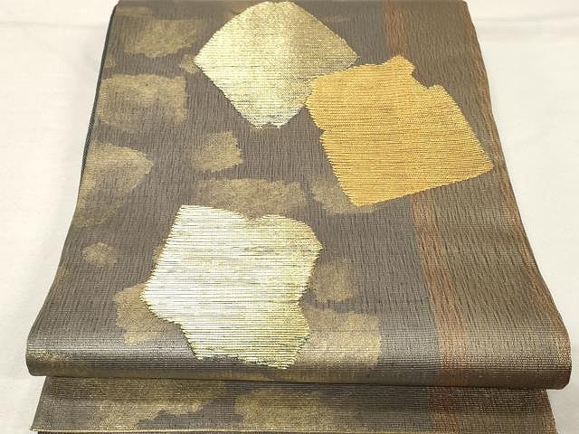 平和屋着物●太鼓柄袋帯　吉祥文　金糸　正絹　逸品　CAAX0522yk