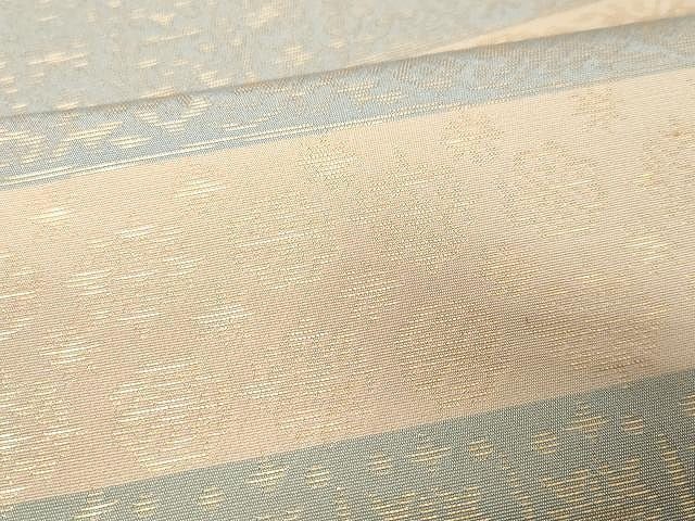 平和屋着物●両面　全通柄　本袋帯　横段花文　金糸　正絹　逸品　CAAX0524yk